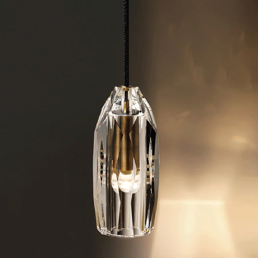 

Современные и простые медные Хрустальные подвесные светильники E14, декоративная люстра для гостиной, кухни, барной стойки, спальни, прикров...