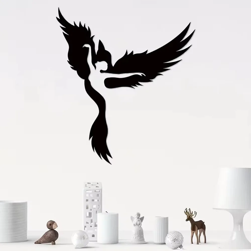 1 Шт. Металлическая Настенная Скульптура Феникса Декор В Форме Человека