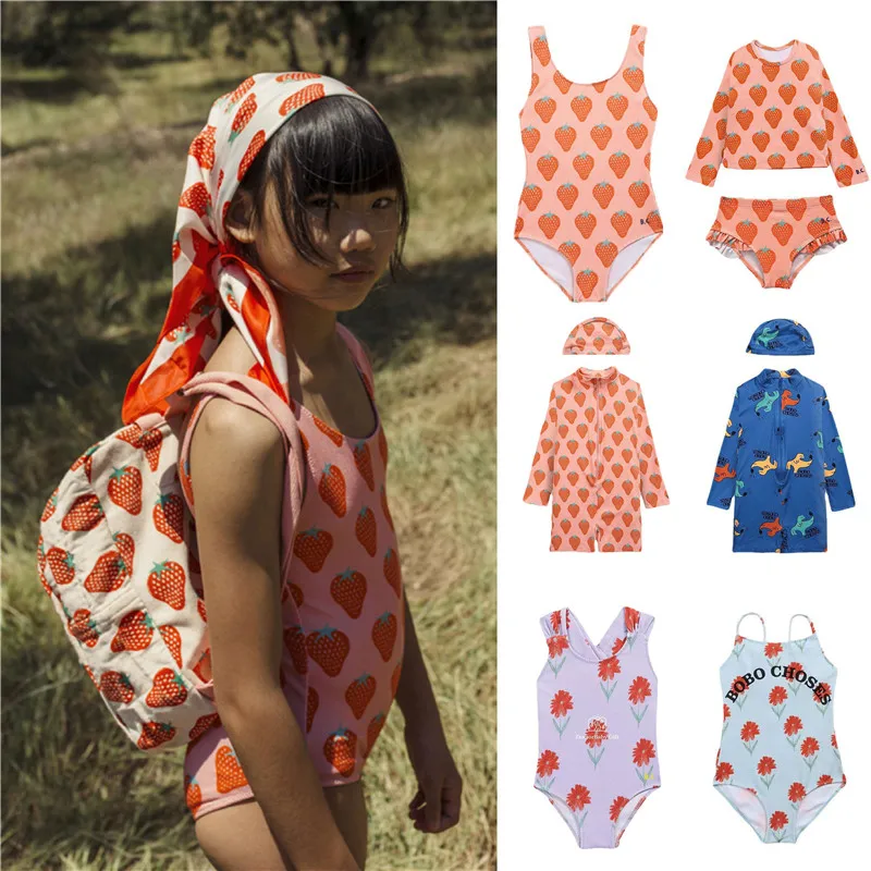 

BC 2022 New Kids Boy and Girl Swimming Wear Brand Lovely Fashion Fruit Pattern Swimwear Baby Girls Bath Suits Hawaii Clothes