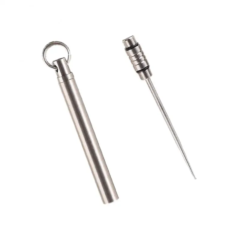 

Portable Corrosion-resistant Titanium Alloy Toothpick Integrated Toothpick Cartridge Outside Ultralight Durable Clean Toothpick