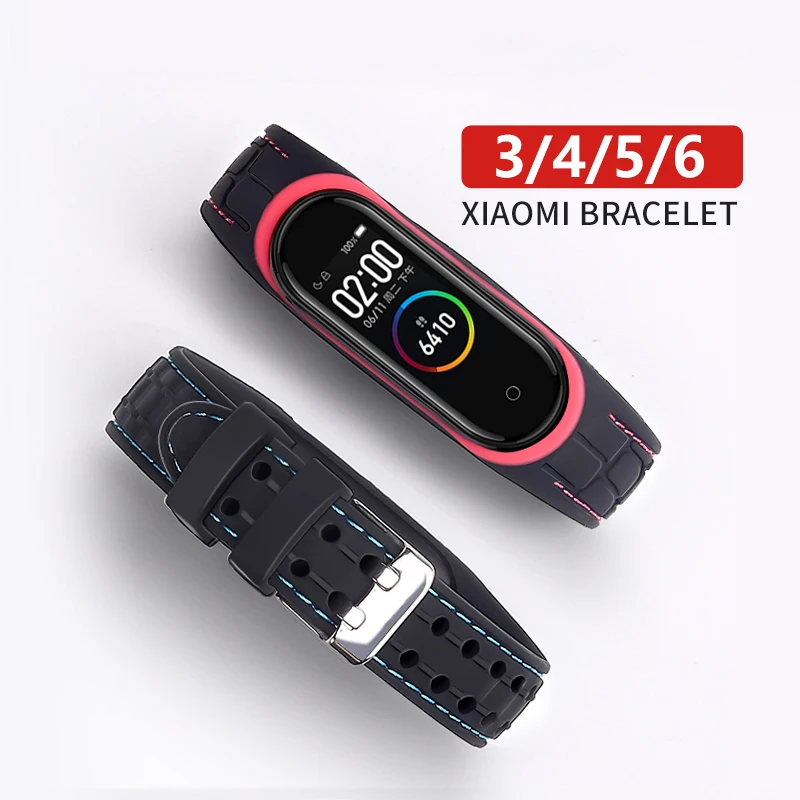 Фото Силиконовый ремешок для Xiaomi Mi band 6 5 4, спортивный сменный Браслет для смарт-часов mi band 3 4 5 6 7 №5