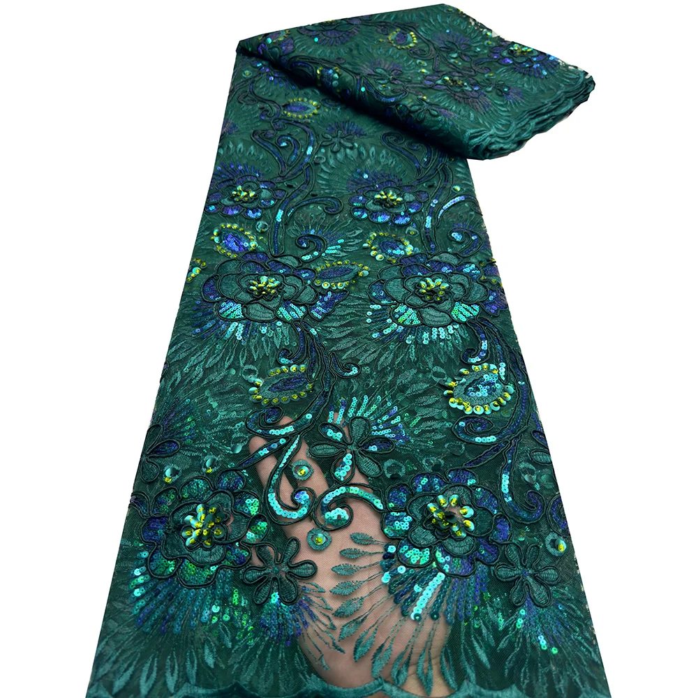 Высококачественная французская сетчатая кружевная ткань 2024 африканская с