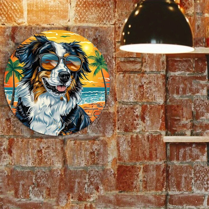 Австралийская пастушья серфинг пляжная сцена прочная алюминиевая настенная