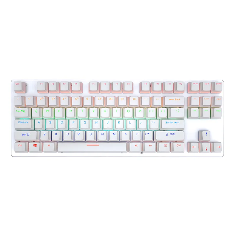 mechanical Gaming keyboard punk 87 Keys green Switch Wired Keyboard RGB Backlit Computer Peripherals for Desktop |