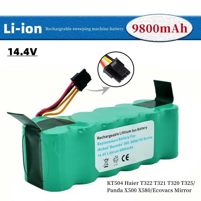 

Новинка 14,4 V 4,8/6,8/9.8Ah робот-уборщик Ni-MH аккумулятор для Kitfort KT504 Haier T322 T321 T320 T325/Panda X500 X580/Ecovacs Mirror