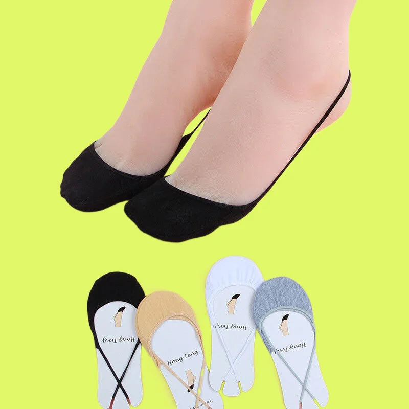 Женские невидимые носки-лодочки с закрытым носком летние носки на высоком