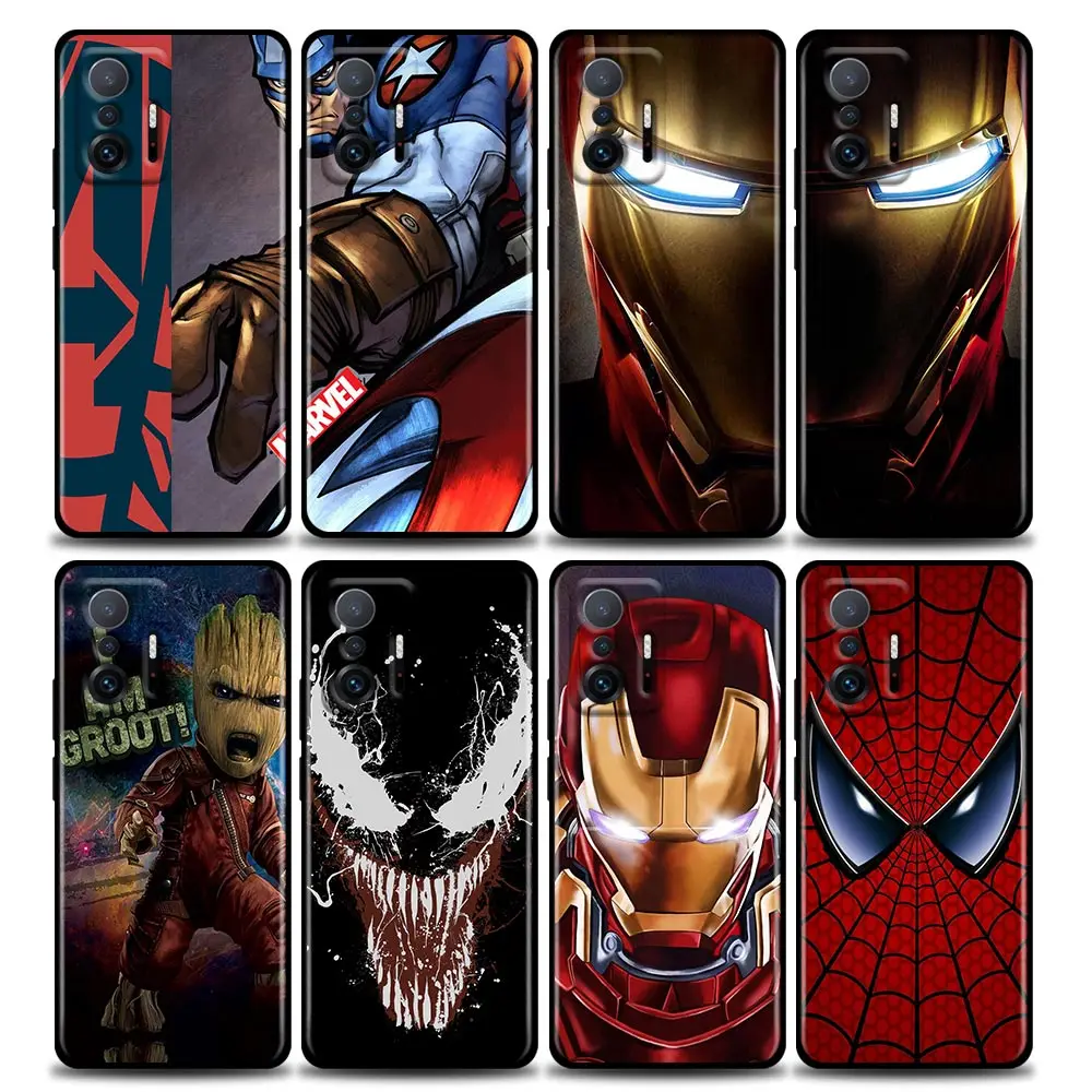 

Marvel Phone Case for Xiaomi Mi 12 12X 11i 11 11X 11T Poco X3 NFC M3 Pro F3 GT M4 Case Soft Silicone Cover Marvel Heros Legends