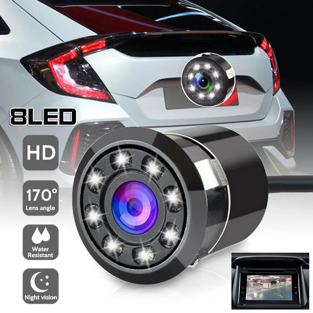 

EURS Car Rear View Backup Cameras With 8 LEDs Night Vision 18.5MM Full HD CCD Cam 170 Degree Waterproof Wide Angle Backu Camera