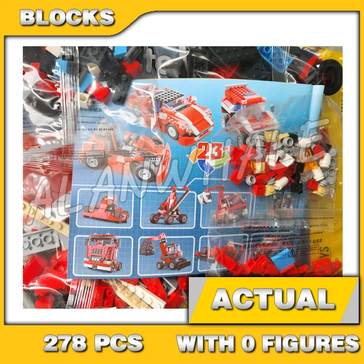 

278 шт. креативные 23 в 1 красные автомобили Super Speedster Go-cart автомобили родстер гонщик 3110 строительные блоки игрушки совместимы с моделью