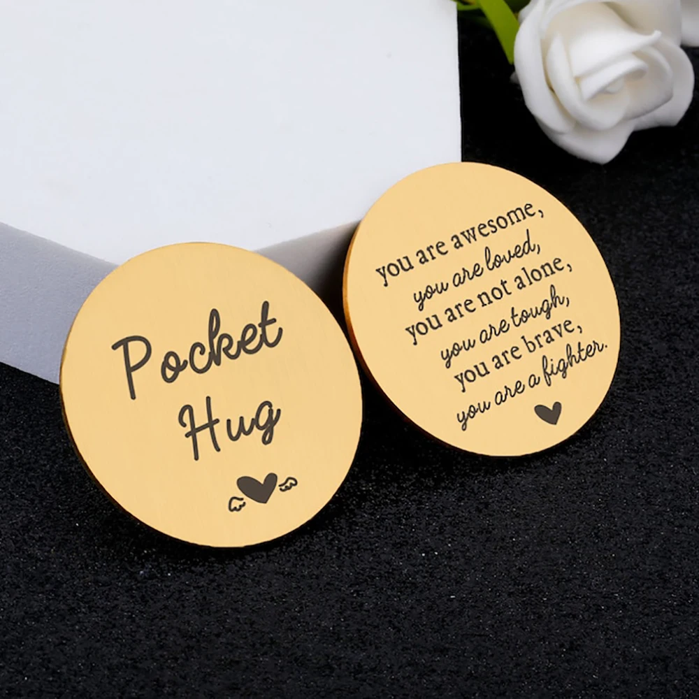 

Pocket Hug Coin Inspirational Gift for Daughter Son Friends Bestie You are awesome Hug in a Pocket Token Birthday Keepsake Gift