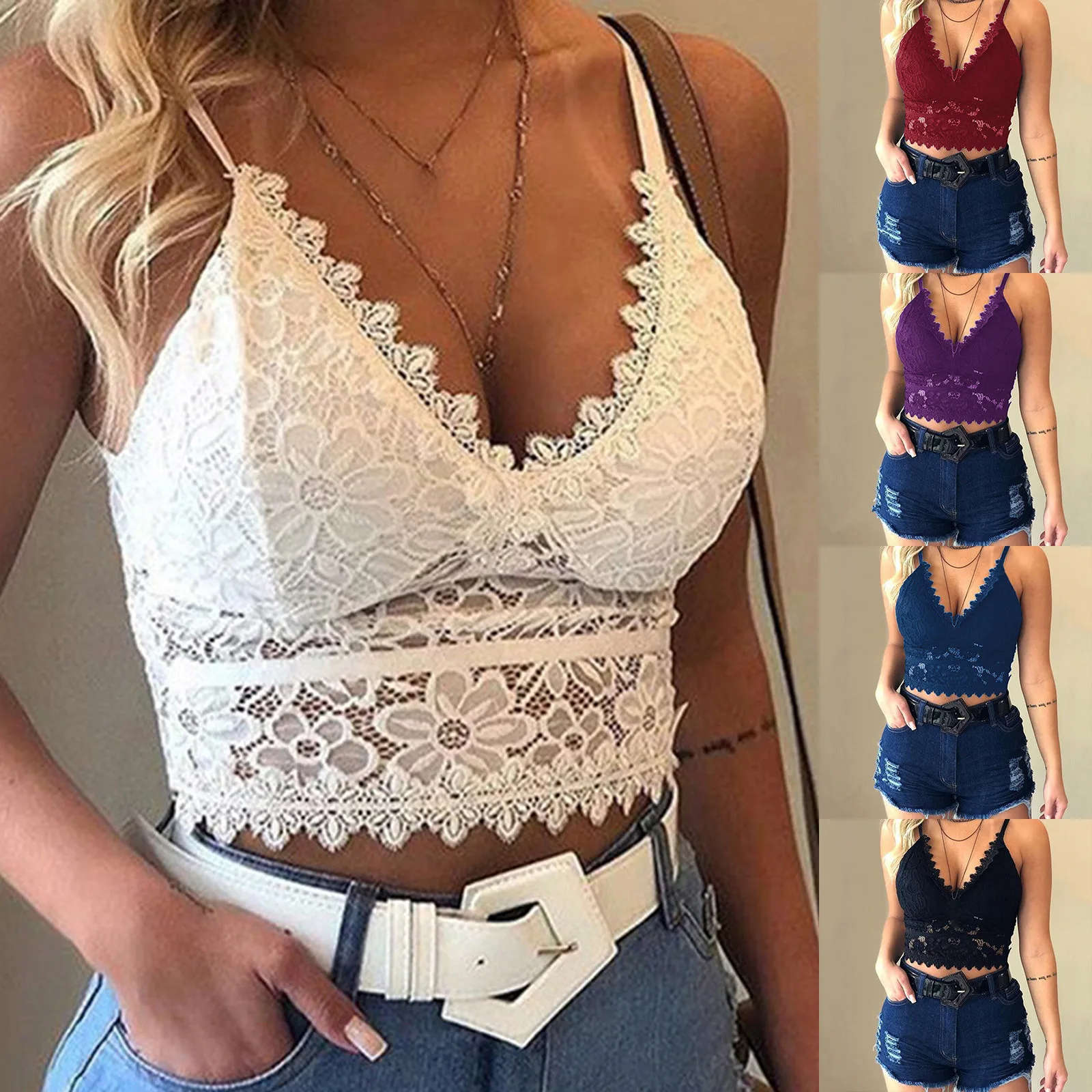 

Sexy Women Lingerie Corset Top Lace Bra Cute Crop Top Bralette White Red Camisole Tank Underwear