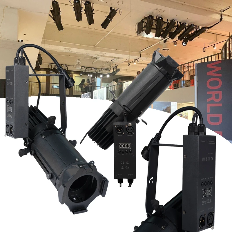 Фото DMX 40 Вт Мини 15 °   -30 °   Светодиодные прожекторы с зумом 2в1 или RGBL 4в1, профильный прожектор с логотипом №1