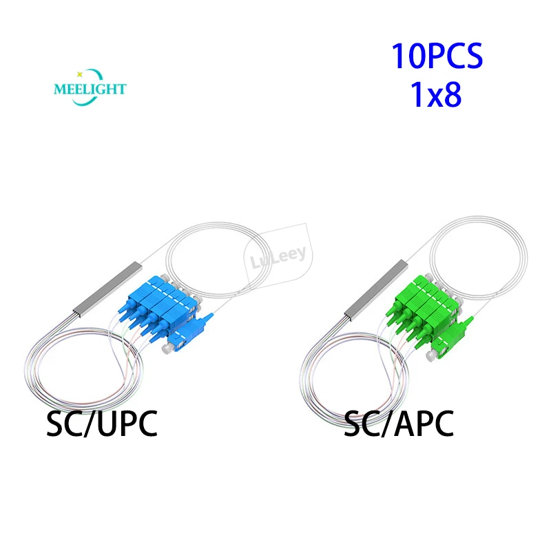 

10pcs 1x8 SC/UPC SC/APC micro PLC Optical splitter steel pipe high quality FTTH