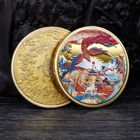 Феникс олень Фея сувенир медаль традиционная китайская колодка значок подарок Dunhuang Mogao памятные монеты