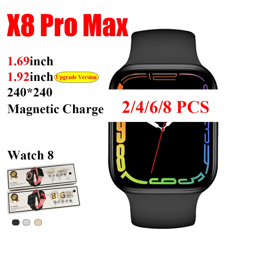 

Смарт-часы X8 Pro Max, 1,69 дюйма, Bluetooth, уведомления о звонках и сообщениях
