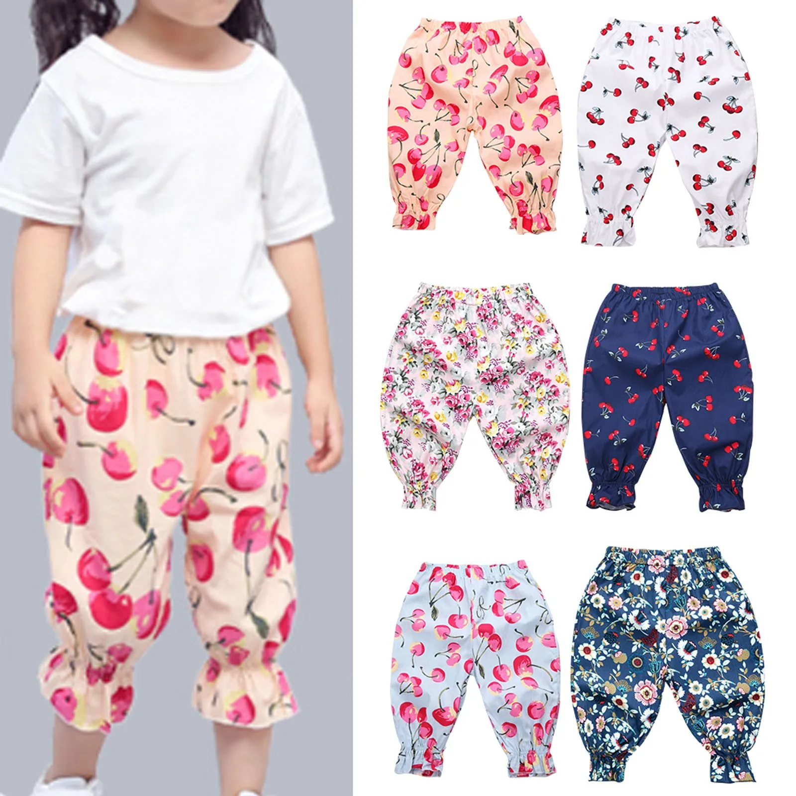 New Casual Polka Dot Fashion Floral Print Boys And Girls Mid Waist Cropped Floral Bloomers Clothes Size 2 New Casual Polka Dot Fashion Floral Print Boys And Girls Mid Waist Cropped Floral Bloomers Clothes Size 2