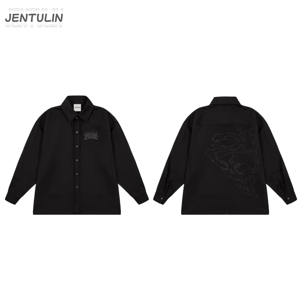 Уличная одежда в стиле хип-хоп мужская больших размеров рубашка на пуговицах с