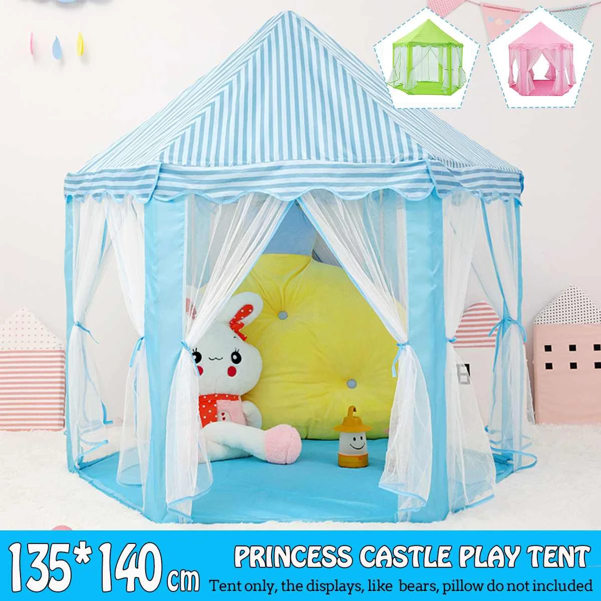 

Portable Kids Toy Tipi Tent Princess Girl Castle Play House Children Ball Pool Small House Folding Playtent Baby Beach Tent