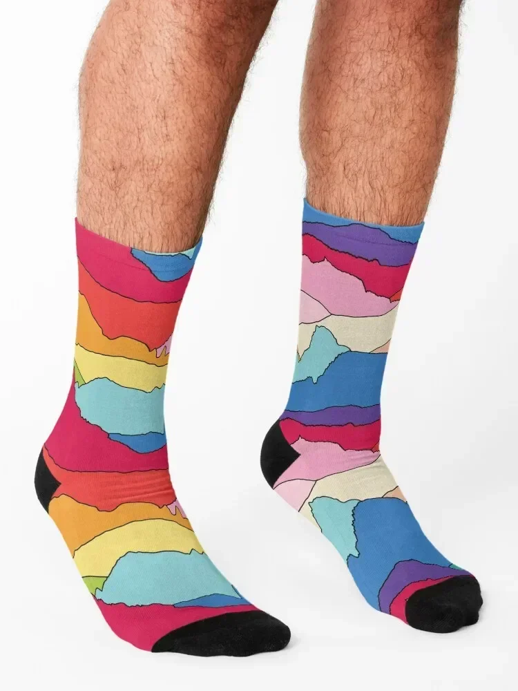 Носки Радужные горы от Elebea детские спортивные рождественские подарки МОДНЫЕ