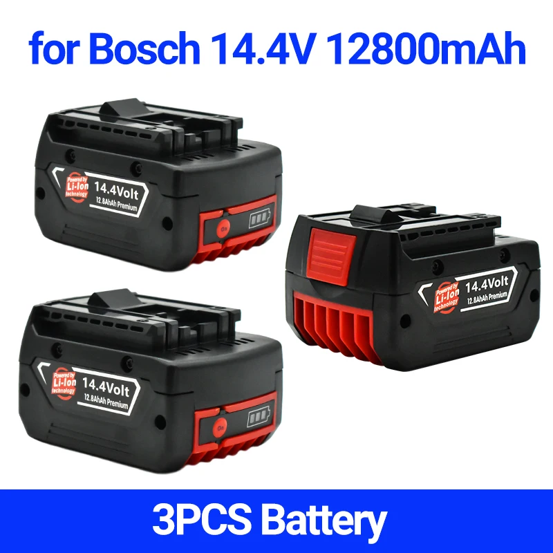 

2023 14.4V 12800mah Rechargeable Li-ion Battery cell pack for BOSCH cordless Electric drill screwdriver BAT607 BAT607G BAT614G