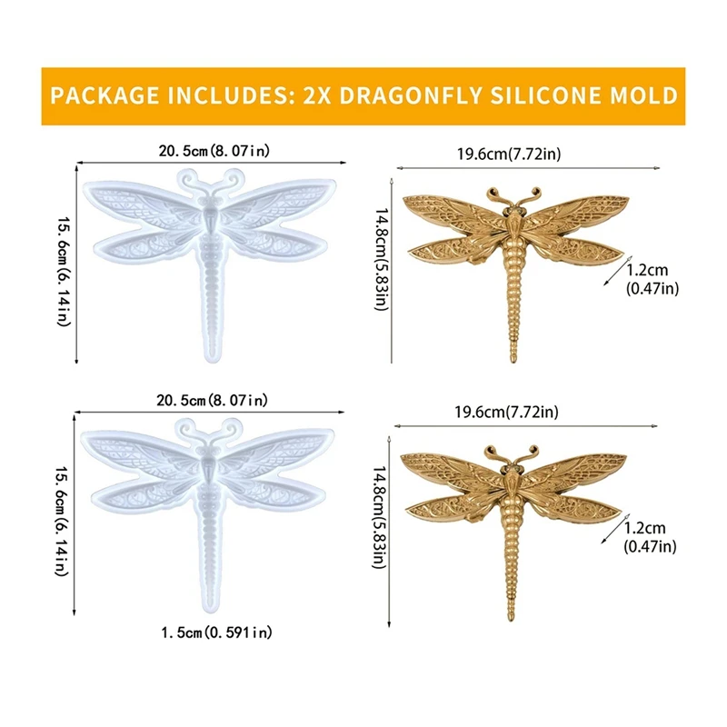 2 шт. силиконовая форма в виде стрекозы