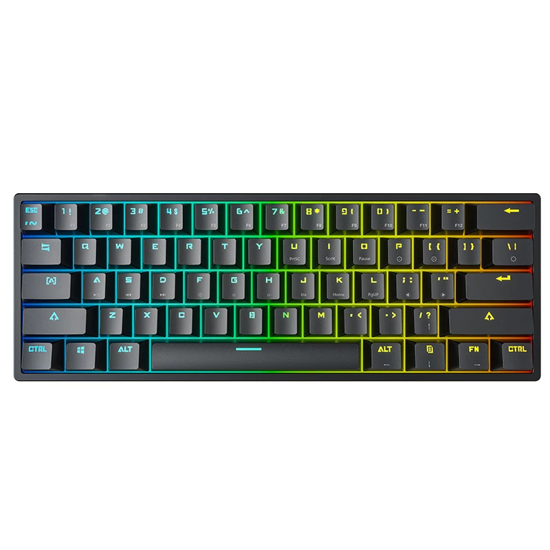

Wired Mini 61 Key Gaming Mechanical Keyboard Blue Switch Led Backlit For Computer Desktop Gamer