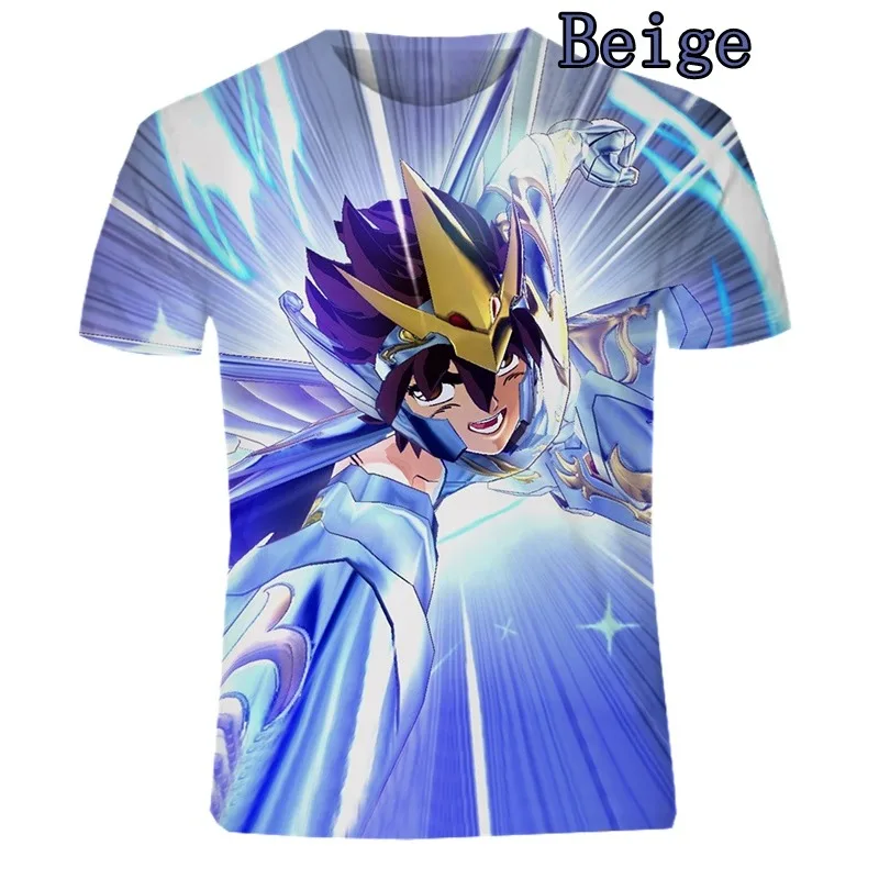 

Футболка с коротким рукавом для мужчин и женщин, повседневный Топ оверсайз с 3D принтом аниме в стиле Сен-Сейя