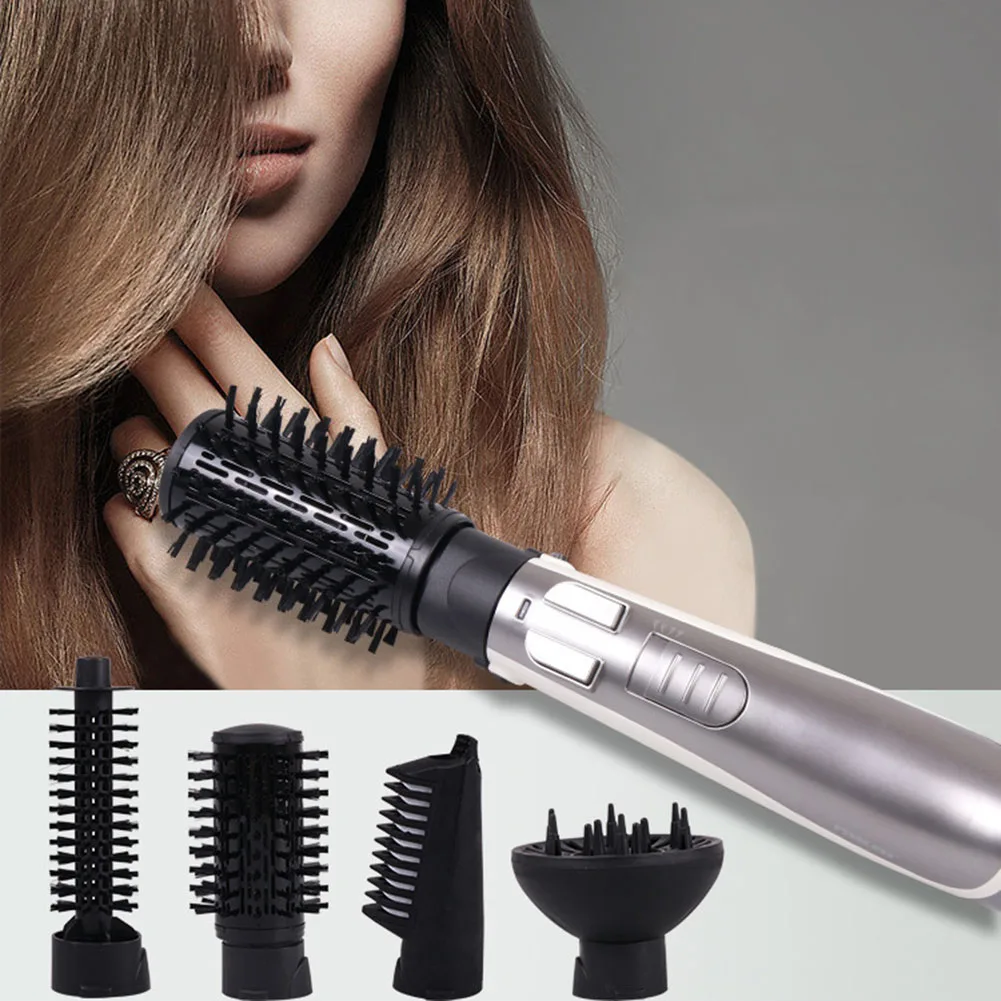 

4 In 1 Hair Spin Brush Automatic Rotary Diffuser Dryer Curling Rod Straight Wavy Irons Hair Styling Tools Rotating Comb