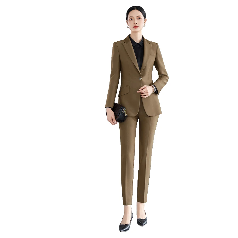 

Fashion Spring Autumn Women Pant Suit Formal Office Ladies Business Work Wear 2 Piece Set Female Long Sleeve Blazer And Trouser