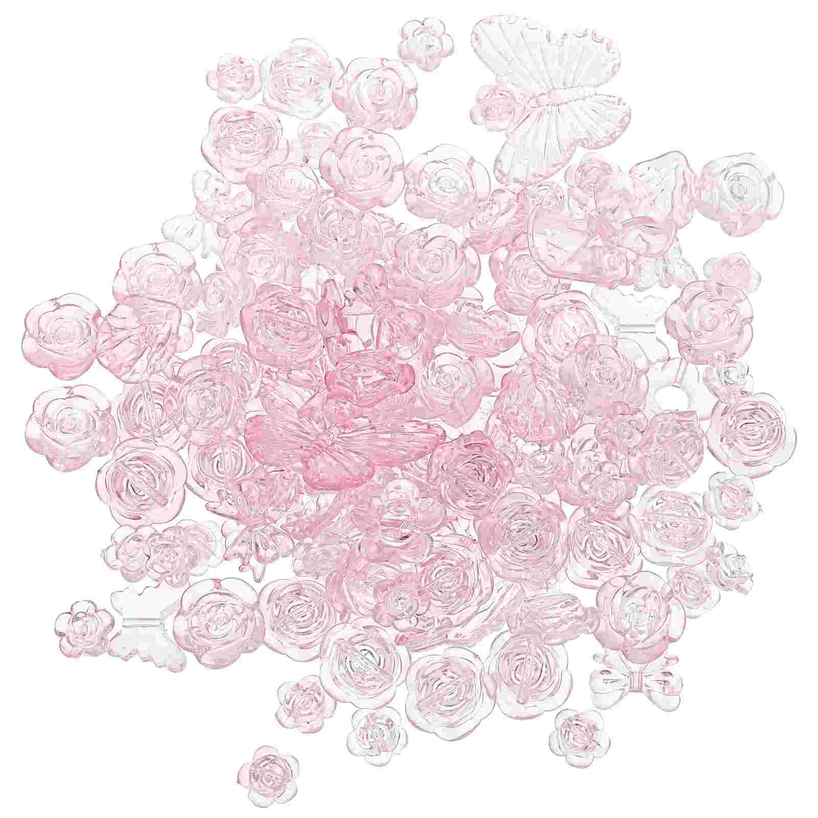 

Flower Beads Charms Nail Flatback Rose Embellishments Acrylic Spacer Pendants Decoration Resin Flatbacks