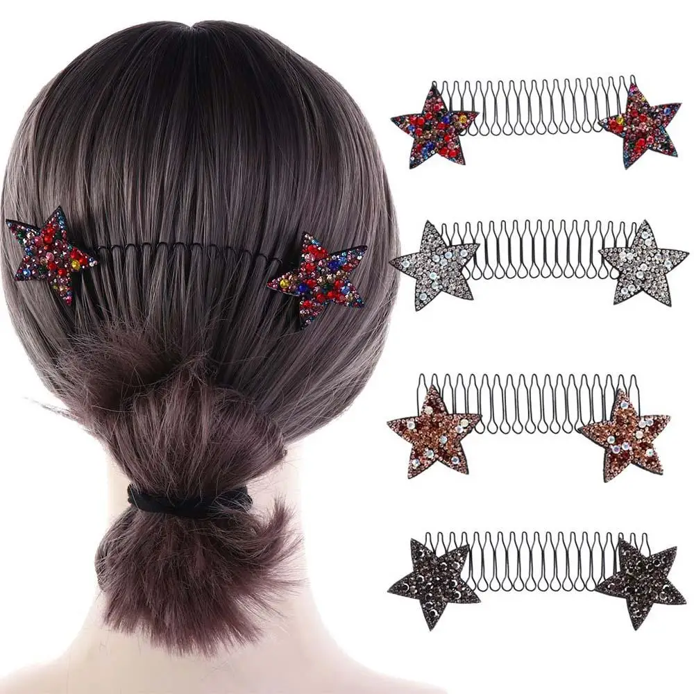 

Fashion Rhinestone Butterfly U Shape Hair Styling Comb Sweet Star Invisible Extra Hair Holder Headwear Spring Hair Fixed Combs