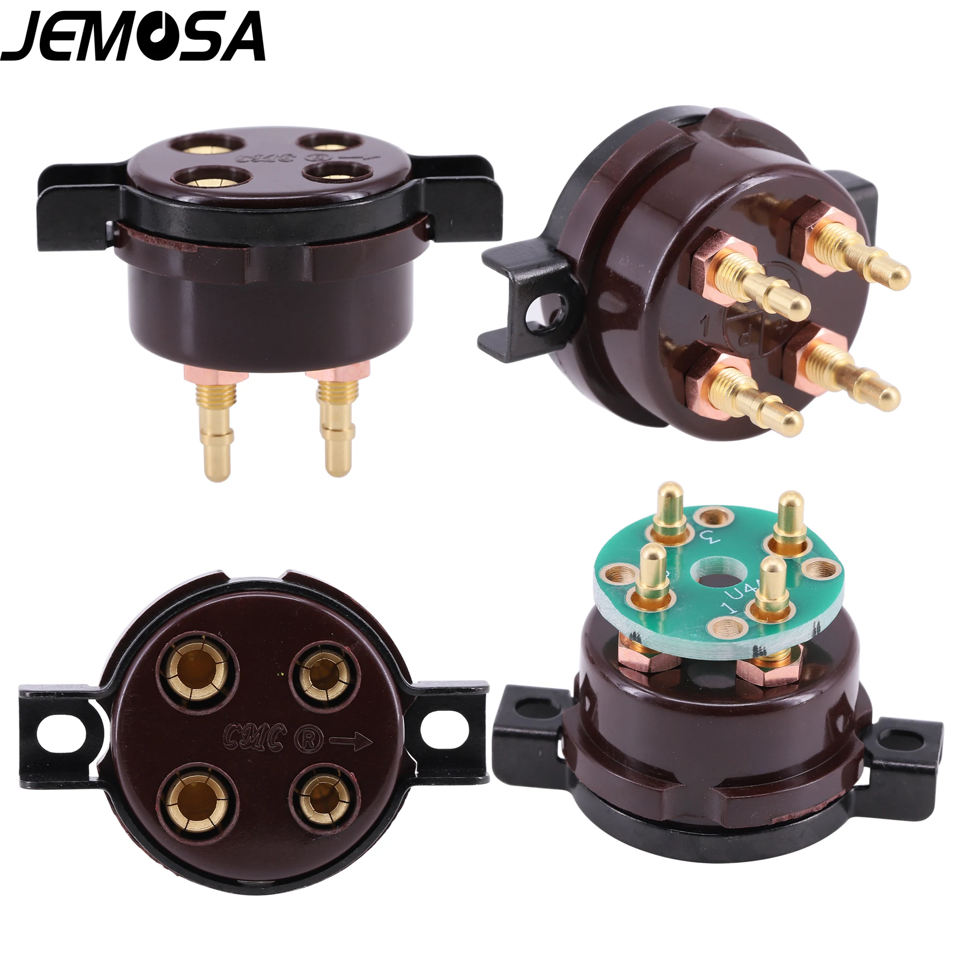 

CMC 4Pin Tube Socket Brown Bakelite For 300B 811 274A 572B 5Z3 2A3 Vintage Tube Audio Amplifier HIFI
