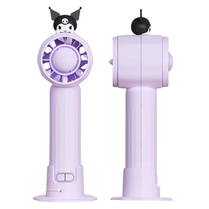 

Kawaii Sanrio Kuromi Fan Cute Cartoon Mini Turbine Handheld Mute Fan Portable Desktop USB Cooling Fan Gift for Children and Girl