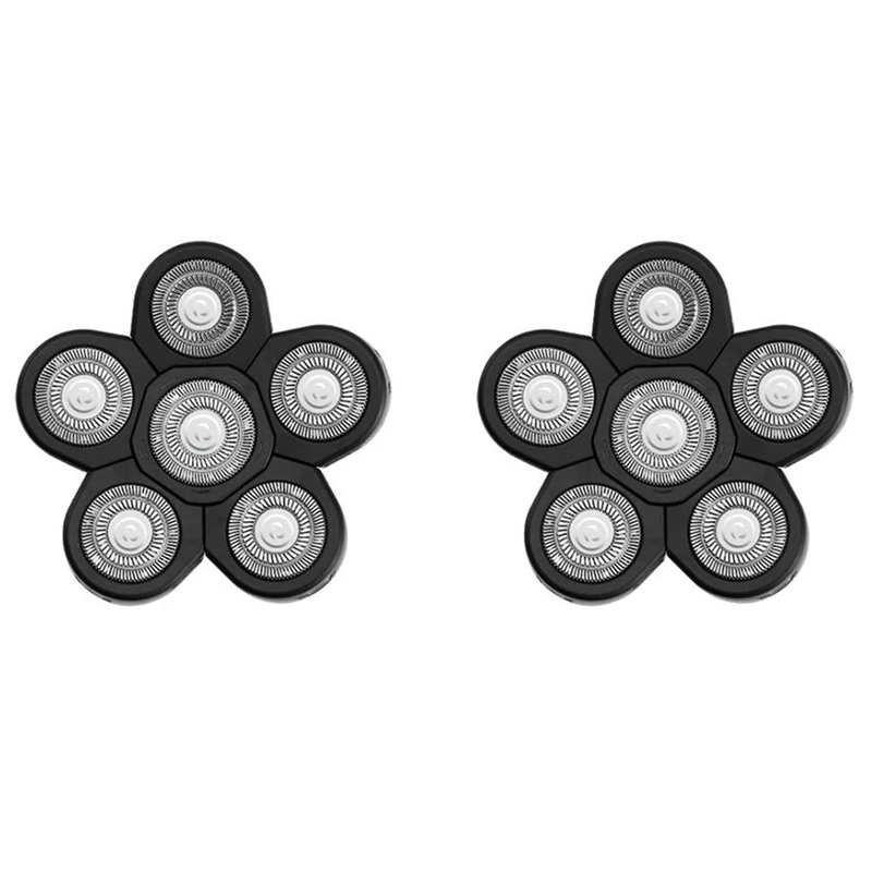 Heads Electric Razor Blade Replacement Head 6 Blades Head Shaver Replacement Bald Black
