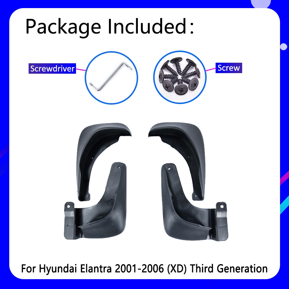 Брызговики подходят для Hyundai Elantra 2001 ~ 2006 XD передние и задние 2002 2003 2004