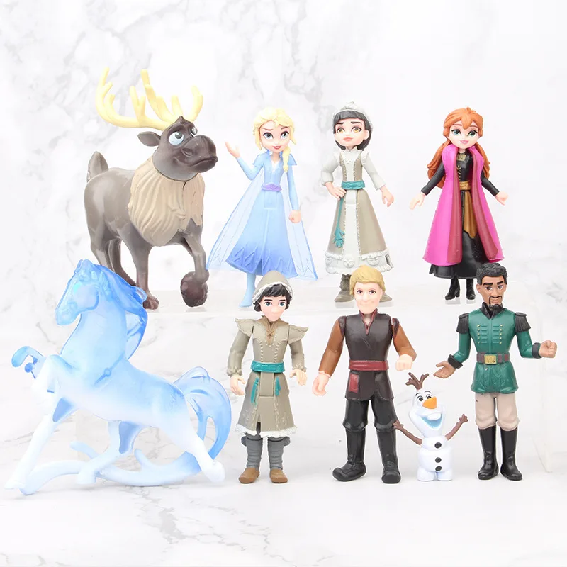 

9pcs Disney Movie Frozen Cartoon Anime Elsa Anna Action Figure Toys Pvc Model Dolls Ornaments Collectibles Gifts For Children