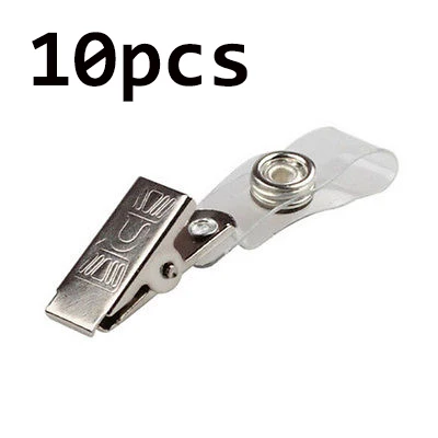 

10pcs ID Badge Name Tag Lanyard Key Card Holder Metal Badge Name Tag Lanyard Work Pass Clip