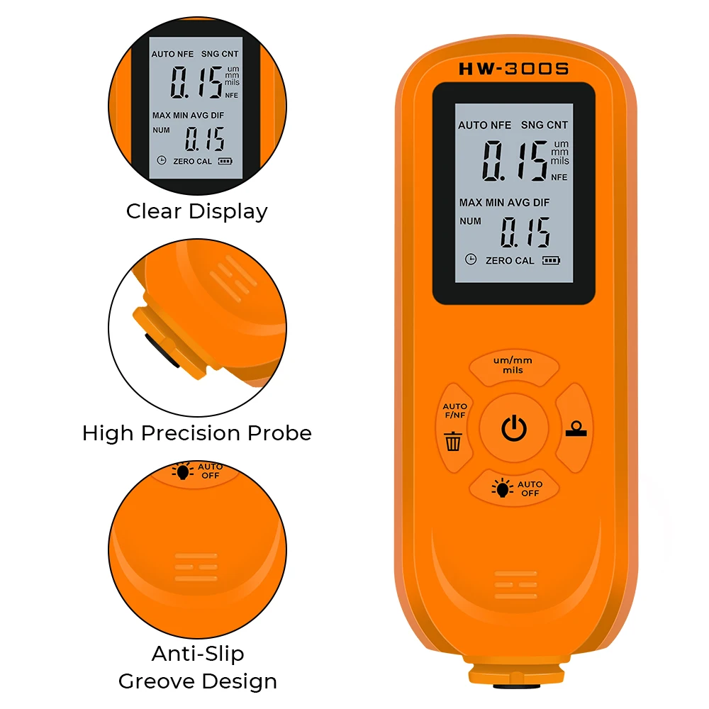 

Car Coating Thickness Gauge Precision Manual Measuremnet Instrument Digital LCD Automobile Paint Film Thickness Gauge 0-2000UM