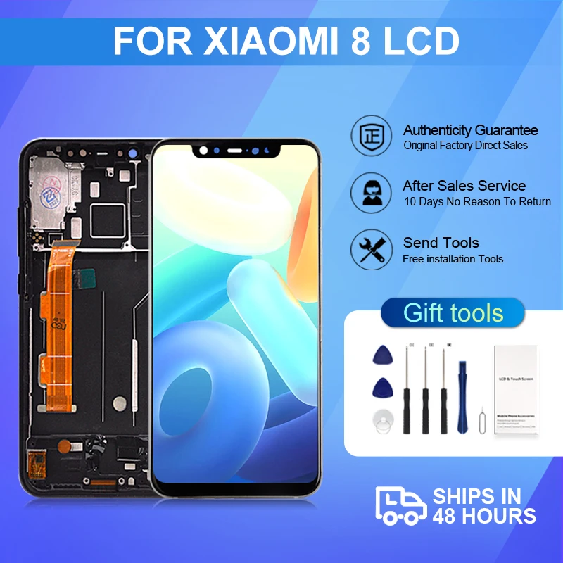 

1Pcs 6.21 Inch For Xiaomi MI 8 Lcd Touch Screen Panel Glass Digitizer MI8 Display M1803E1A Assembly Free Shipping With Tools