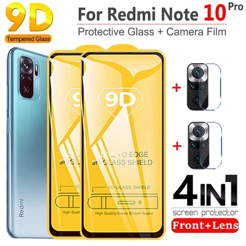

4in1 Tempered Glass for Redmi Note 10 9 8 Pro 10S 9S 9T 9A 9C Camera Lens Film Screen Protectors for Xiaomi Poco X3 M3 F2 Pro F3