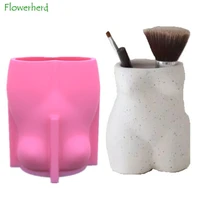 female human body diy 3d creative pen holder flower pot silicone mold scented candle food grade chocolate cake decoration