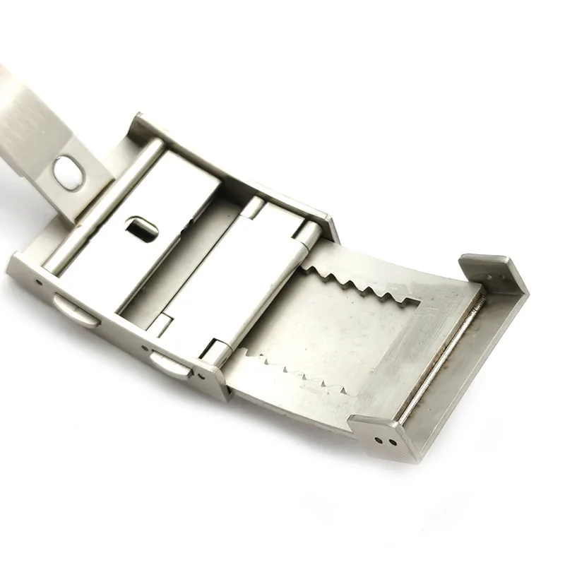 Light Luxury High-quality 22MM Silver 316L Stainless Steel Solid Adjustable Length Watch Buckle