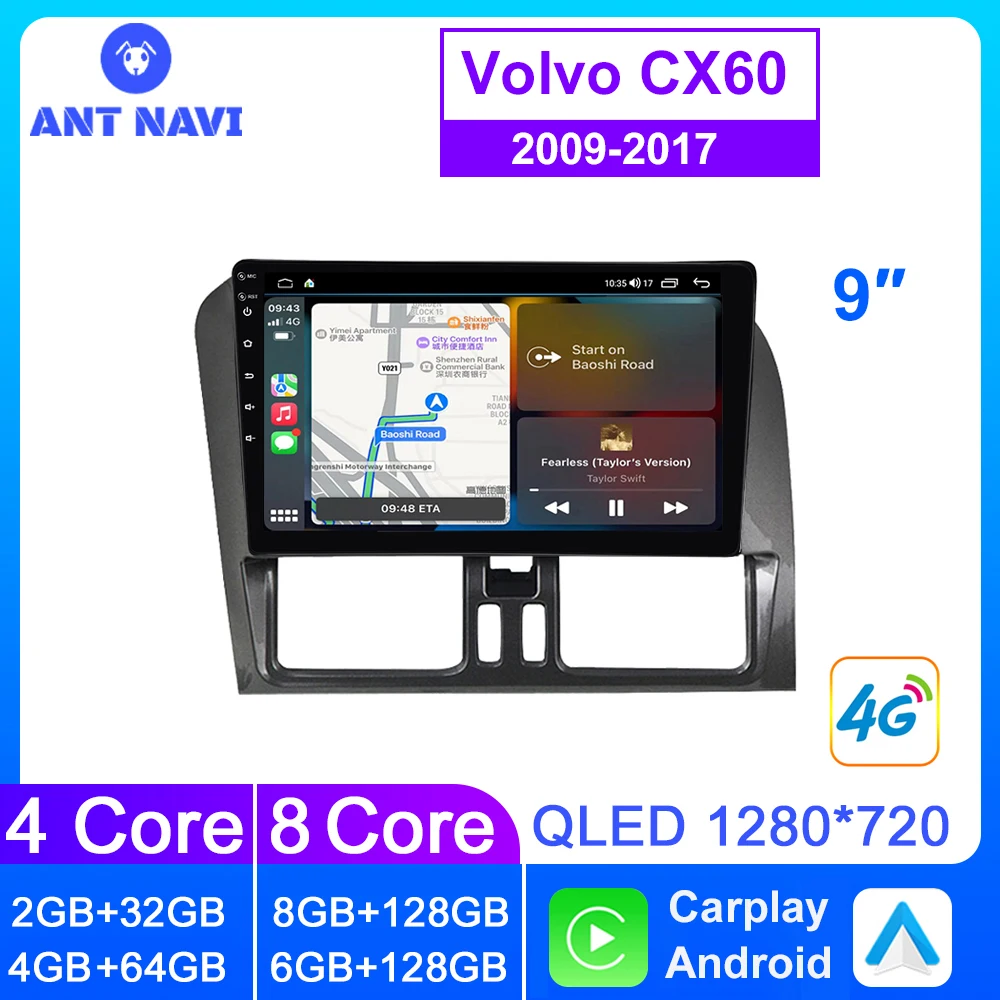 

Автомобильный экран AntNavi Android для Volvo XC60 2009-2017, автомобильное радио, мультимедийный плеер, стерео, GPS, DSP, Carplay, Авторадио, головное устройство, д...