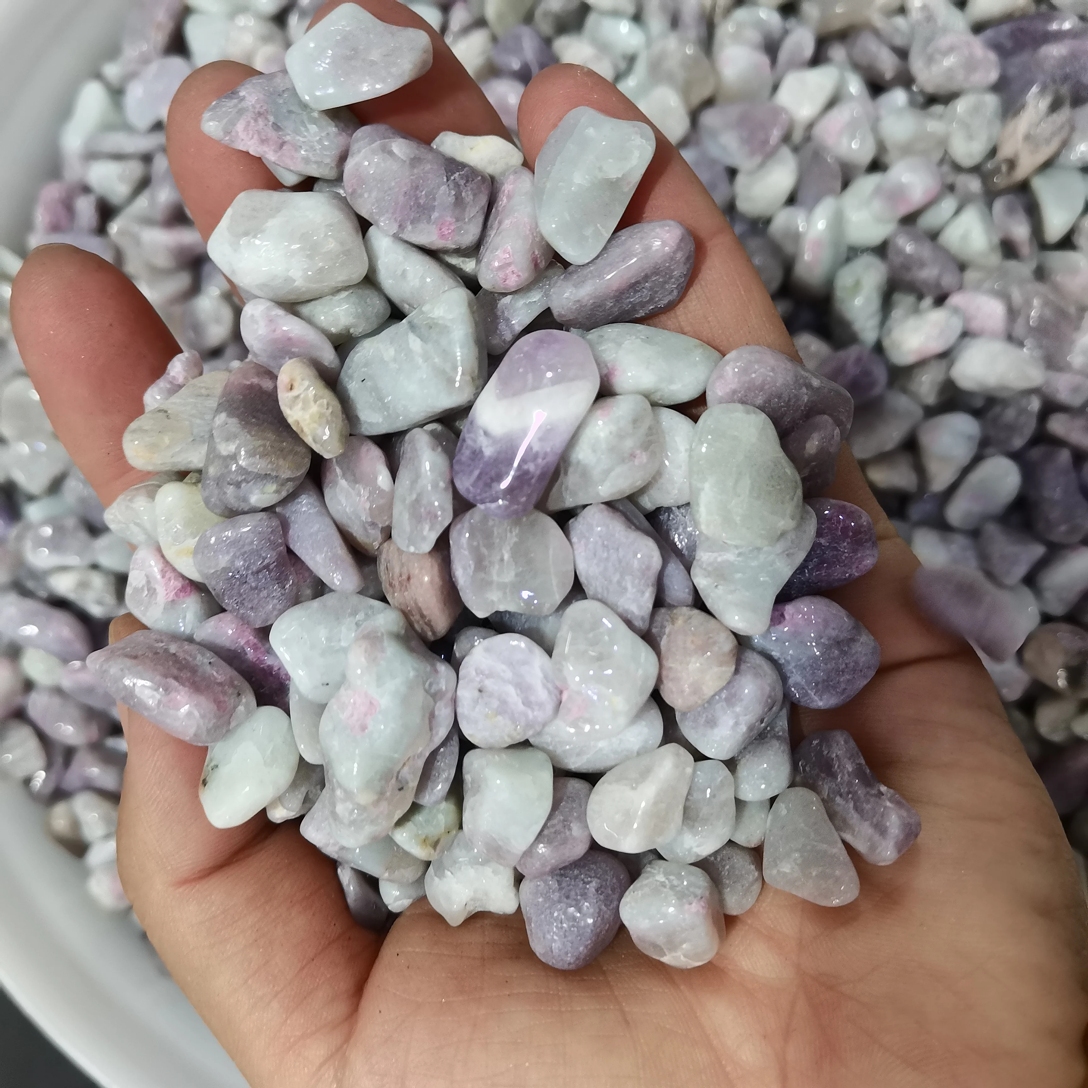 

1000g 15-20mm Natural plum blossom tourmaline Gravel Polished Tumbled Gemstone Crystal Stones Home Office Aquarium