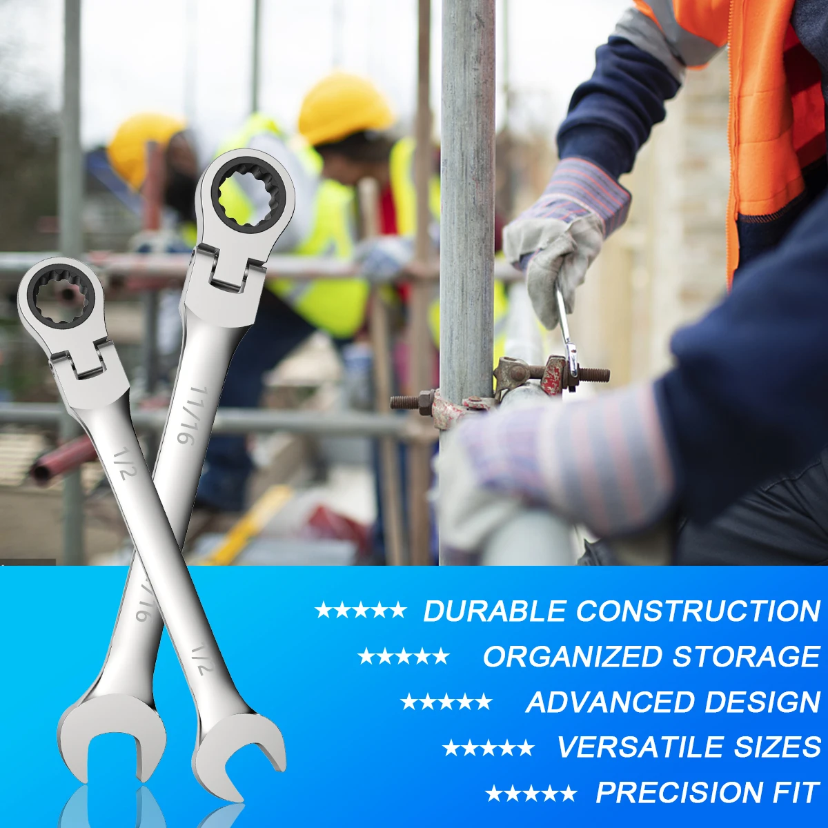 WOZOBUY Метрический Универсальный Набор Гаечных Ключей С Трещоткой Гибкая Головка