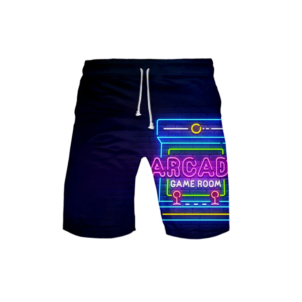 

3D Retro Video Game Print Basic Short Men's Running Gym and Basketball Shorts Fitness Bodybuilding Training bermuda masculina