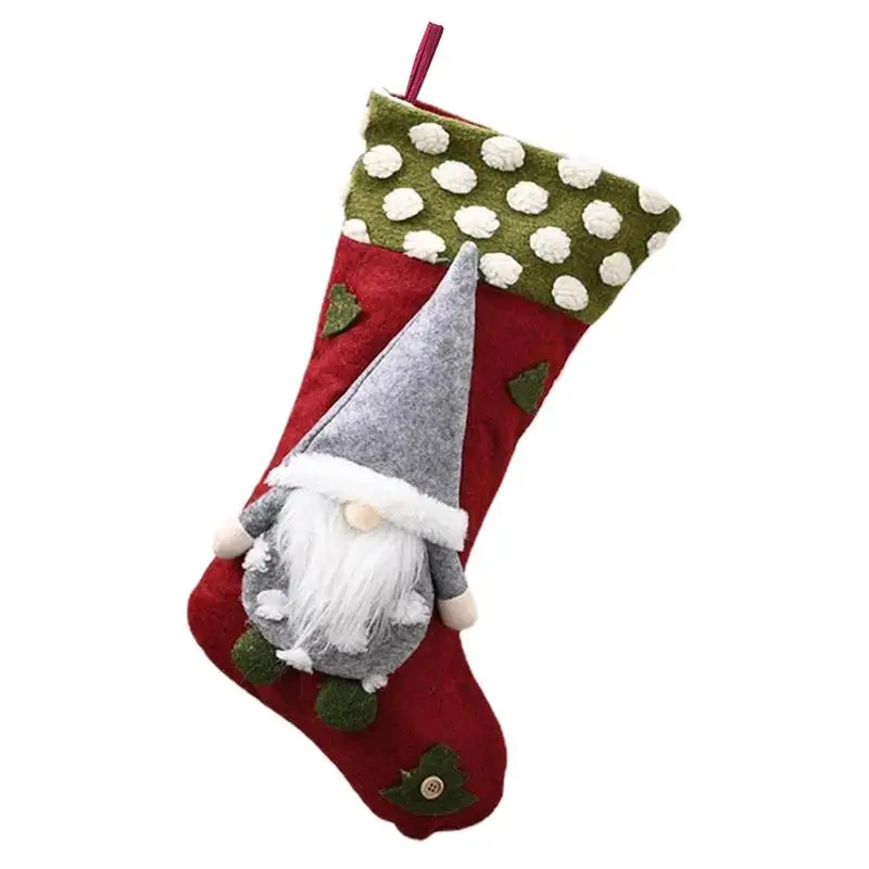 

Рождественские чулки, Классические рождественские чулки с рисунком Санта-Клауса, рождественские чулки с камином, подвесные чулки для детей