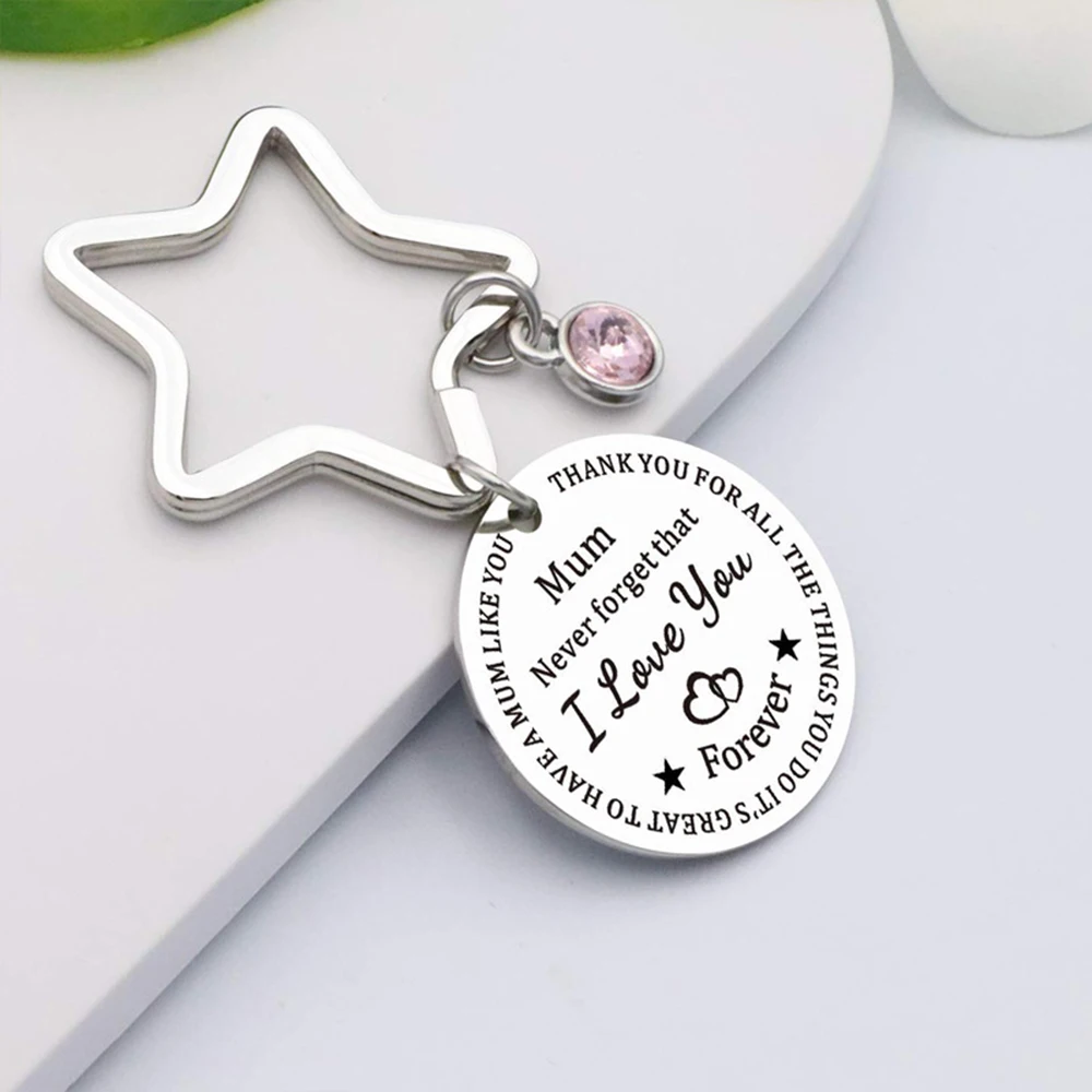 

Mother's Day Mum Mother-child Mother-daughter Affection Keychain Birthday Gift Stainless Steel Lettering Key Ring Appreciation
