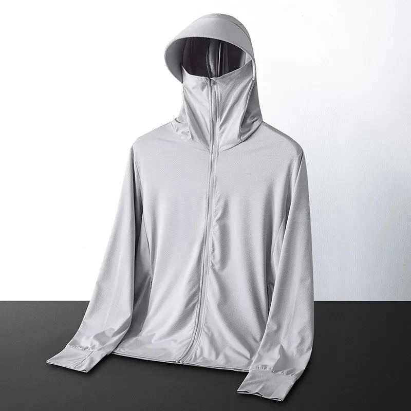 New Summer Women Solid Color Loose UV Resistant Ice Silk Sunscreen Jacket Female Thin Style Hooded Clothes
