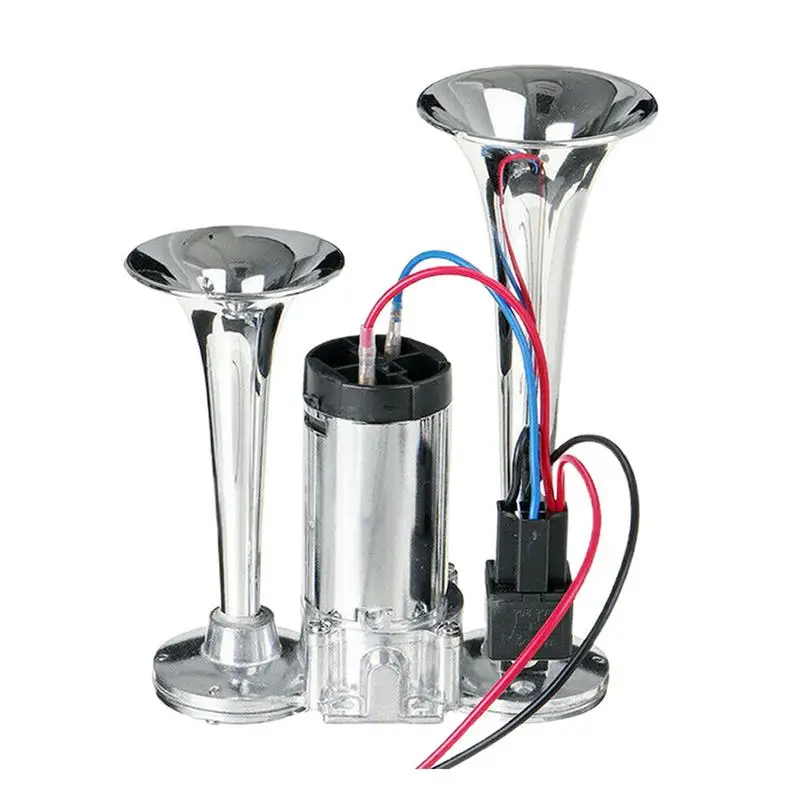 

Super Loud Audio Electronics Trumpet 600DB 12V High Decibels Dual Speakers Chromed Metal Dual Trumpet Electric Horn For Car